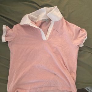 Pink and white crop top